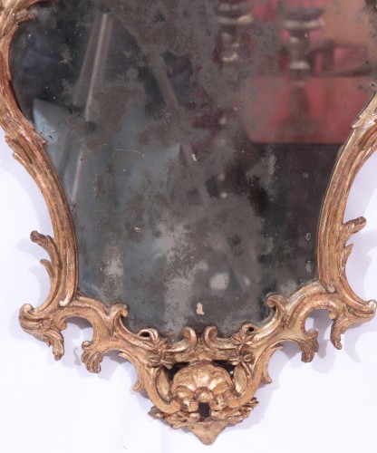 Miroir en bois doré,  Italie 18e siècle - Miroirs, Trumeaux Style Louis XV