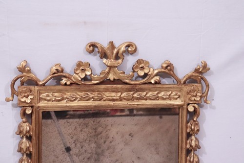 Miroir en bois doré, Toscane, XVIIIe siècle - Miroirs, Trumeaux Style Louis XVI