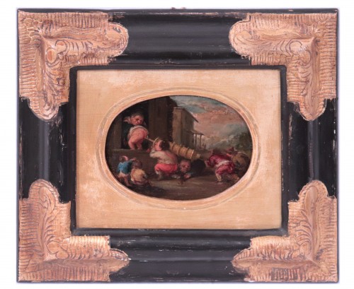 Faustino Bocchi (Brescia 1659 - 1741) - Paire de petites scènes - Tableaux et dessins Style Louis XIV
