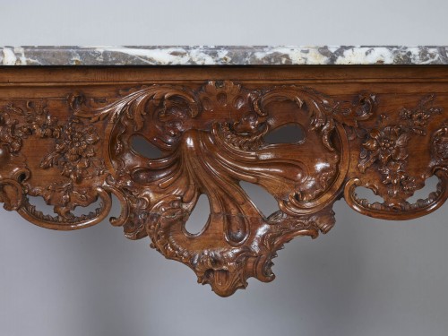 Console richement sculptée Louis XV - Galerie Damidot