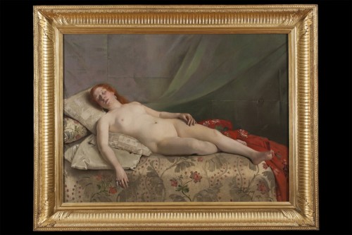 Jeune femme nue. - Jeanne Bordes-Guyon (?-1903) - Tableaux et dessins Style Art nouveau
