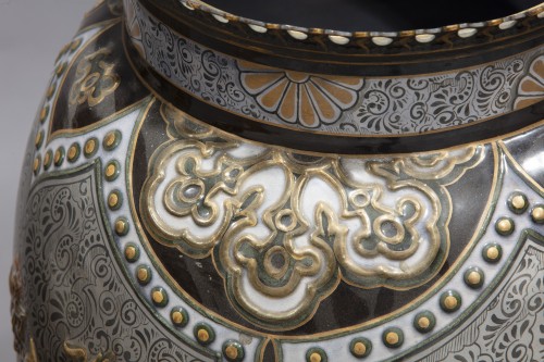 Paire de grands vases en porcelaine fin XIXe - Napoléon III