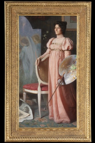 XIXe siècle - Portrait de femme - Angelo Vernazza (1869-1937)