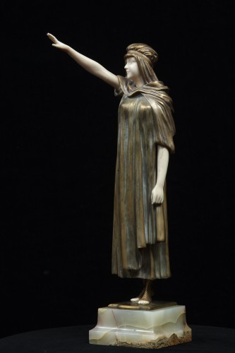 L'Adieu - Chryséléphantine de Demetre Chiparus - Sculpture Style Art Déco