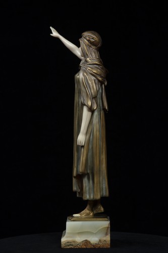 Sculpture Sculpture en Bronze - L'Adieu - Chryséléphantine de Demetre Chiparus