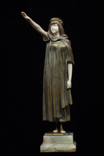 Antiquités - L'Adieu - Chryséléphantine de Demetre Chiparus
