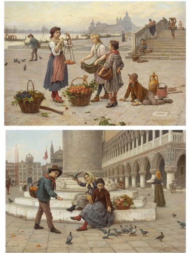 Paire de tableaux - Antonio Ermolao Paoletti (1834 - 1912)
