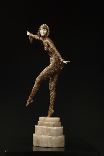 Sculpture Sculpture en Bronze - Déméter Chiparus (1886-1947) - Danseuse Solo, chryséléphantine