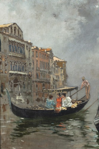 Promenade à Venise - Carlo Brancaccio (1861 - 1920) - Tableaux et dessins Style Napoléon III