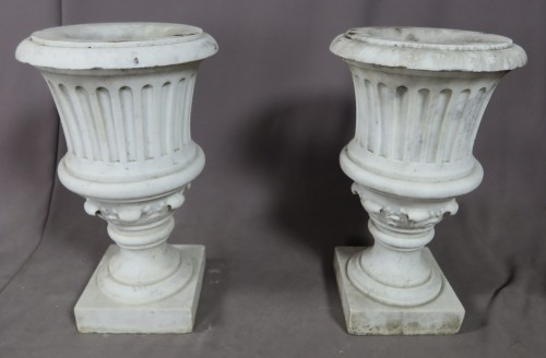 Paire de vases Médicis en marbre - Philippe Cote Antiquités