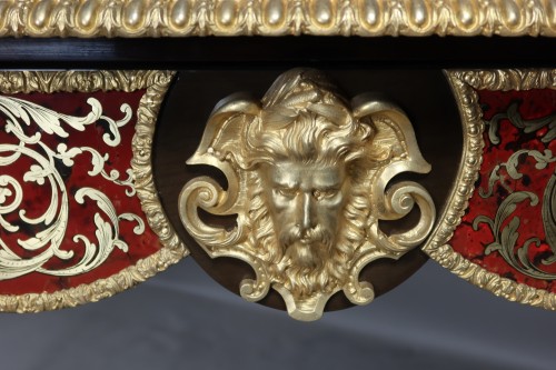 Antiquités - Bureau Napoléon III en marqueterie de style Boulle