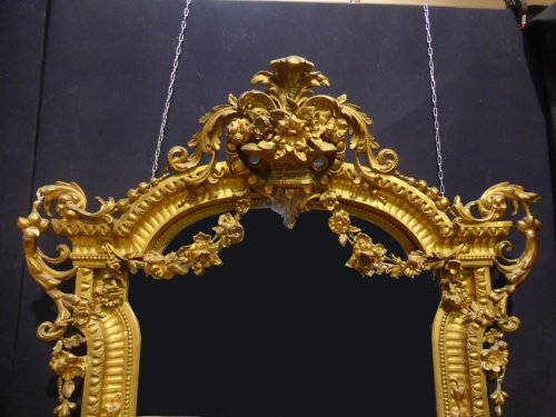 XIXe siècle - Important miroir de château du XIXe siècle