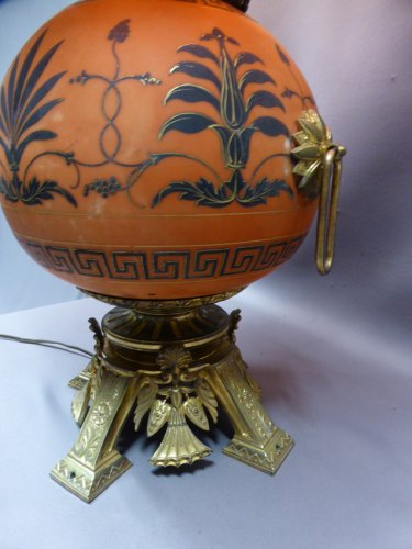 XIXe siècle - Lampe porcelaine montée bronze XIX