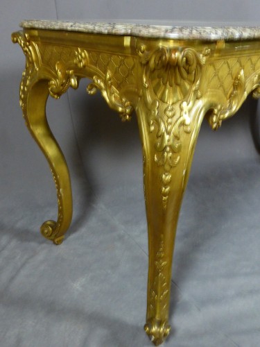 Mobilier Table & Guéridon - Grande table de milieu en bois doré