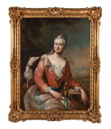 Portrait de Marie Anne de Saxe - Attribué  à Georg Desmarées (1697 – 1776)