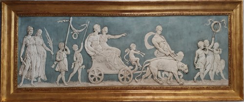 Panneau en stuc représentant "Le triomphe d'Ariane et de Bacchus"