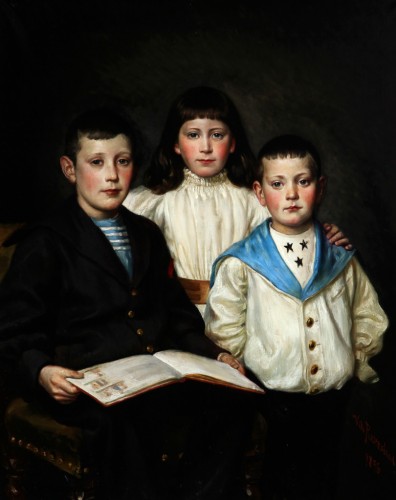 Wilhelm ROSENSTAND (1838-1915) - La belle famille, datée 1896