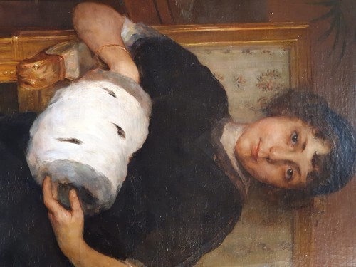Juan Antonio GONZALES (1842 – 1914) - Jeune fille au manchon, daté 1912 - Tableaux et dessins Style 