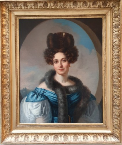 Femme au col de fourrure attribué à Deveria vers 1825-1830