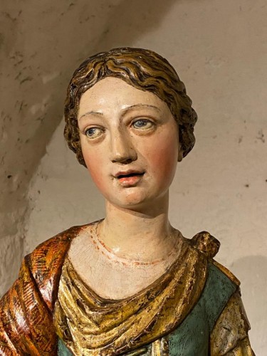 Sainte Catherine d'Alexandrie, Italie XVI siècle - Sculpture Style Louis XIII