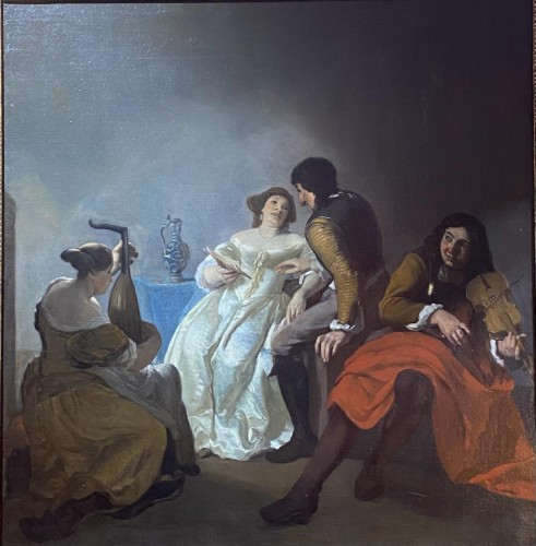 Concerto privé attribué à Jacob Ochtervelt (1634-1682) - Tableaux et dessins Style Louis XIV