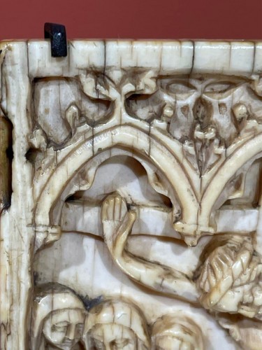 Feuillet droite de diptyque - La Crucifixion, Epoque gothique - Art sacré, objets religieux Style Moyen Âge