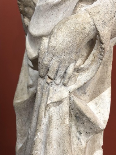 Antiquités - Vierge à l'enfant, époque Gothique - Travail Lorrain milieu du XIVe siècle