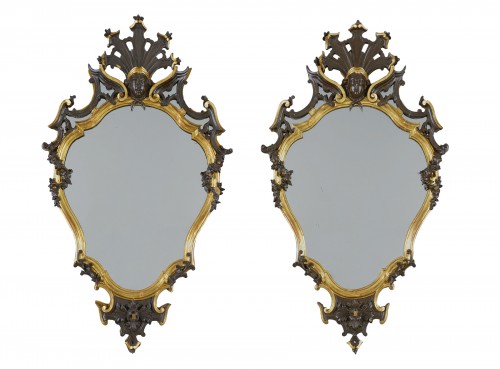 Paire de miroirs italien d'époque Louis XVI