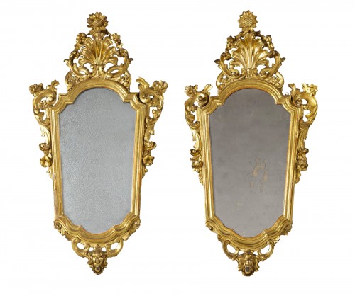 Paire de miroirs lombards du 18e siècle