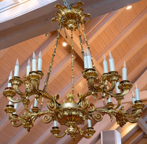 Luminaires Lustre - Lustre russe du début du XIXe siècle en bronze doré à vingt-cinq lumières