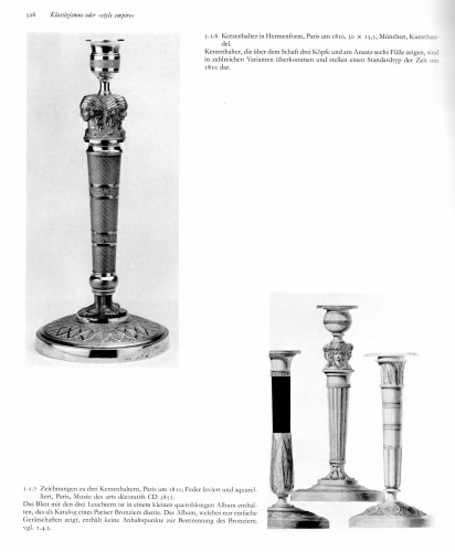 XIXe siècle - Ensemble de six chandeliers figuratifs Empire en bronze doré
