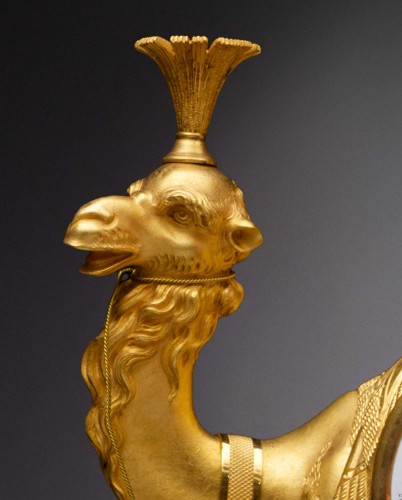 XIXe siècle - Pendule Empire en bronze doré "au dromadaire" par Basile-Charles Le Roy