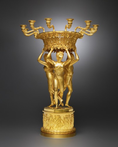 XIXe siècle - Centre de table Empire en bronze doré, attribué à Pierre-Philippe Thomire