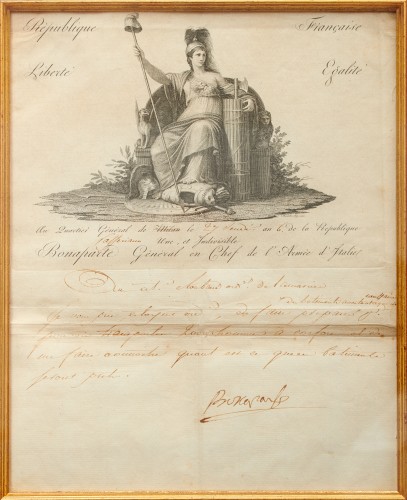 Lettre signée par Napoléon Bonaparte