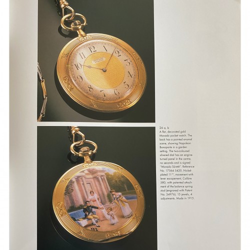Montre de poche Movado en or émaillé figurant Napoléon jouant avec le Roi de Rome - Royal Provenance