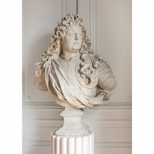 Buste du roi Louis XIV en plâtre par Mathurin Moreau (1822-1912) - Napoléon III