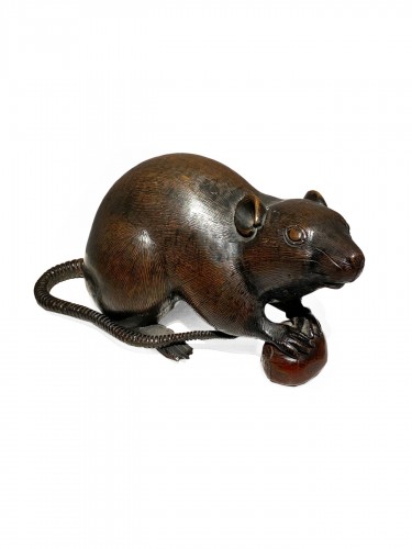 Rat en bronze, Japon vers 1900