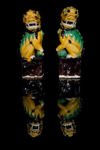  - Paire de Lions Gardiens (Kangxi, 1662-1722)
