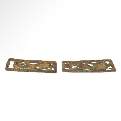 Avant JC au Xe siècle - Deux boucles de ceinture en bronze (Culture de l'Ordos, VI-II siècle avant  J.-C.