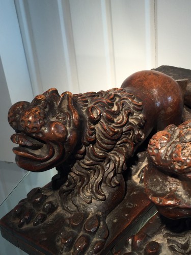 XVIe siècle et avant - Deux Lions en Noyer, Italie XVIe sièle