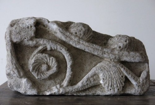 Fragment d’un Relief Roman (France, XIIe) - Sculpture Style Moyen Âge