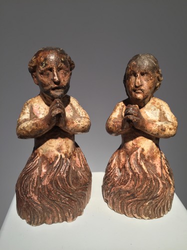 Antiquités - Deux 'Animae Solae'' au Purgatoire, Italie vers 1600