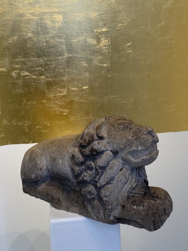 Renaissance - Lion en pierre calcaire, Italie XVIIe siècle