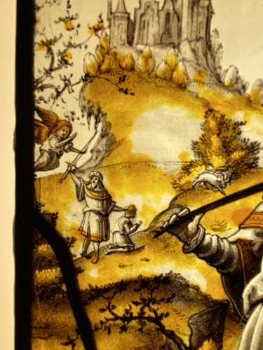 Renaissance - Vitrail Abraham et Isaac - Flandres XVIe siècle