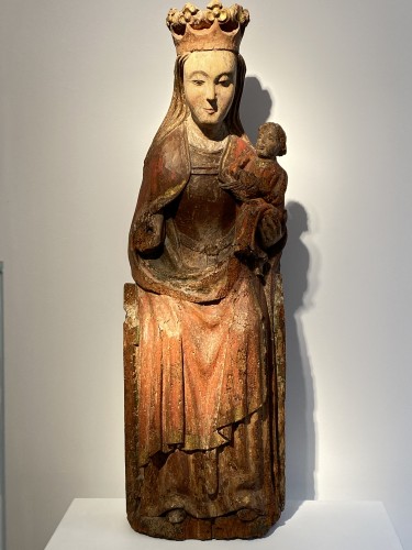 Moyen Âge - Vierge à l'Enfant assise, France XIVe siècle