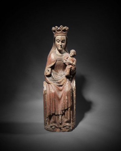 Antiquités - Vierge à l'Enfant assise, France XIVe siècle