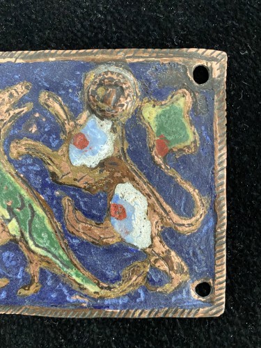 Boucle de ceinture en émail de Limoges, France vers 1200 - Seghers & Pang Fine Arts