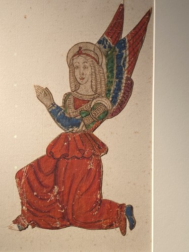 Tableaux et dessins Dessin, Aquarelle & Pastel - Deux anges, Tempera et encre sur papier, Italie XVIe siècle