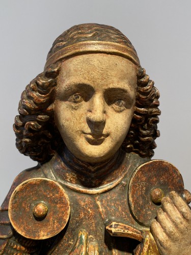 Saint Michel, Tyrol XVe siècle - Art sacré, objets religieux Style Moyen Âge