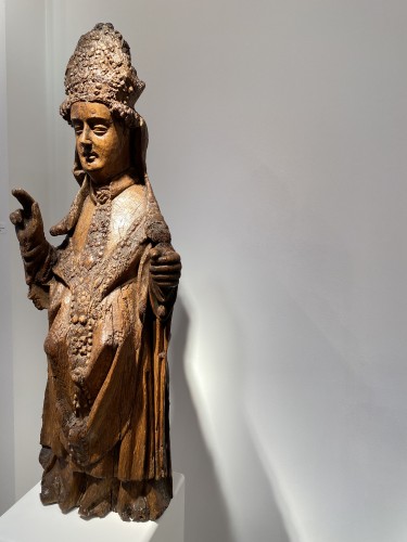 Évèque bénissant, France XVe siècle - Art sacré, objets religieux Style Moyen Âge